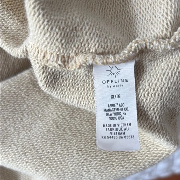 Offline by Aerie Crewneck Sweater with Stripes, says “PLZ HOLD” - Picture 6 of 8